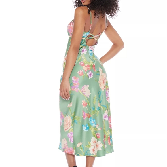 B Darlin Satin Midi Dress - Picture 2 of 8